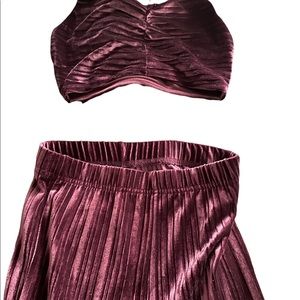 womans two piece velvet set